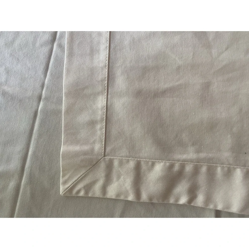 Pottery Barn Tablecloth And Table Runner Cream Green Paisley Cotton Provence